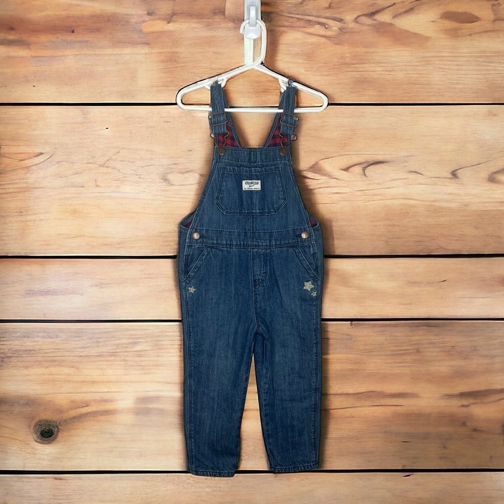 Oshkosh B’Gosh Unisex Lined Vestbak Stars Overall Denim For Toddlers